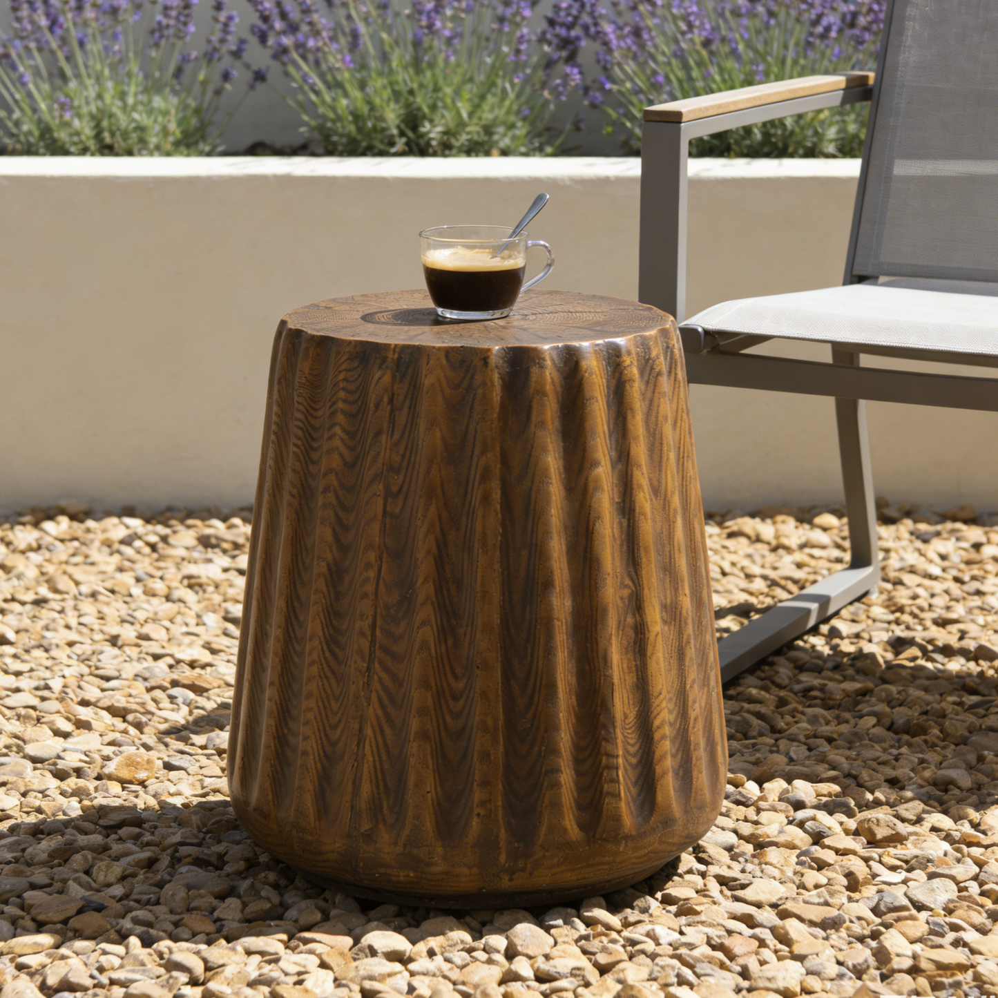 MGO Outdoor Indoor Side Table - Tree Stump Style