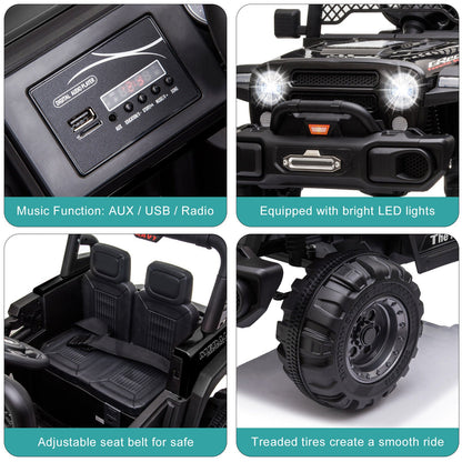 BBH-016 Dual Drive 12V 4.5A.h 2.4G Remote Control Off-Road Vehicle in Black