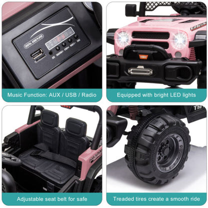 BBH-016 Dual Drive 12V 4.5A.h 2.4G Remote Control Off-road Vehicle in Pink