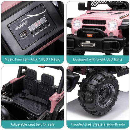 BBH-016 Dual Drive 12V 4.5A.h 2.4G Remote Control Pink Off-Road Vehicle