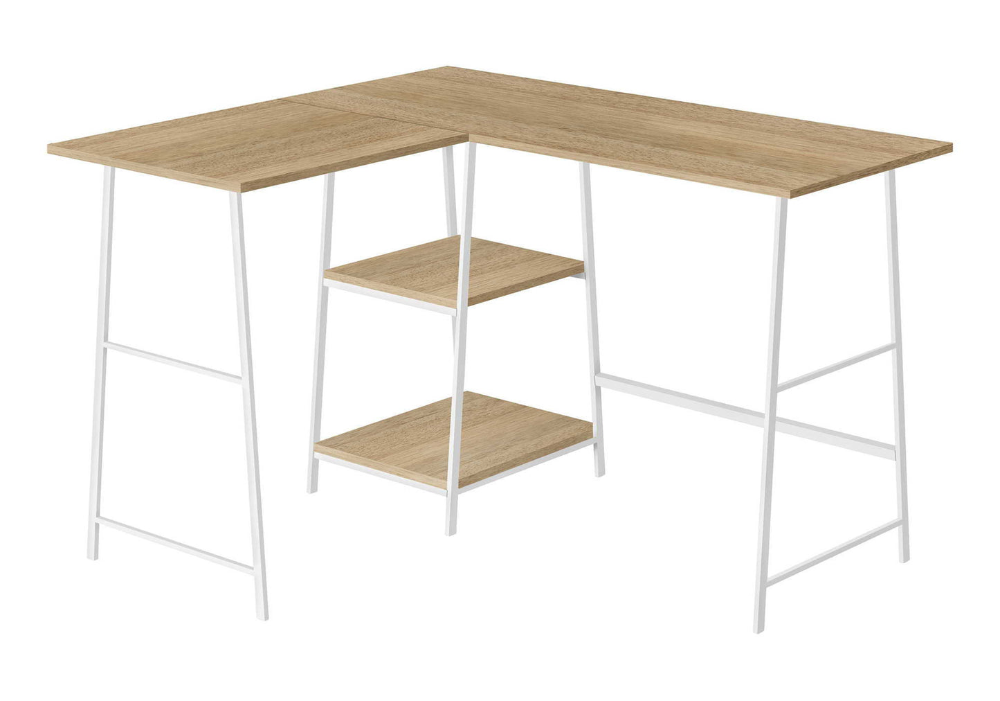 L-Shape Computer Desk with Storage Shelves
