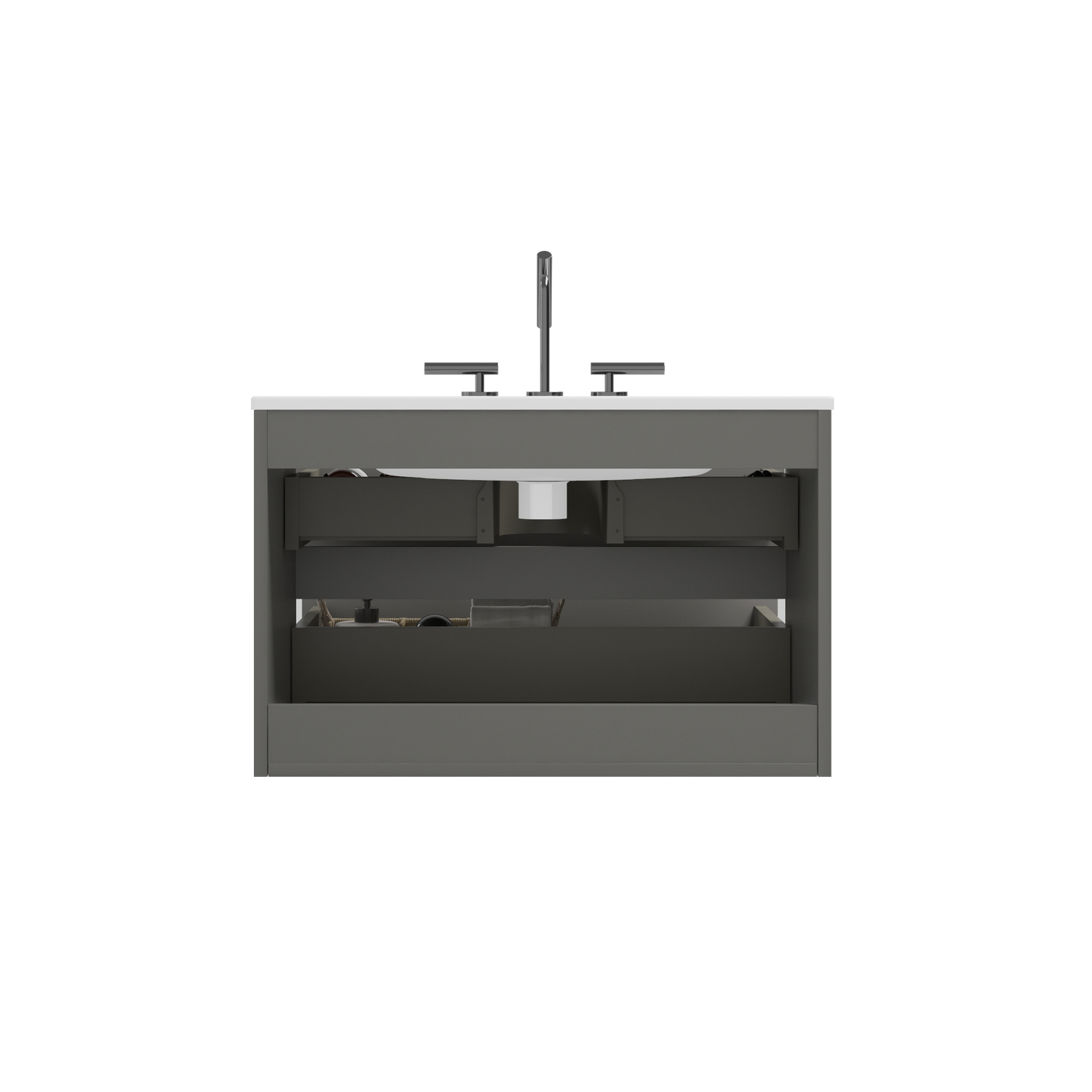 TIA 30" Wall Mount Space Grey Bathroom Vanity