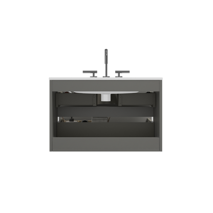 TIA 30" Wall Mount Space Grey Bathroom Vanity