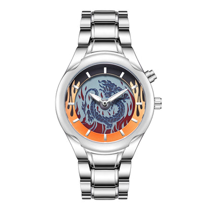 Personalized Retro Dragon-shaped Dual-display Mens Watch With A Trendy Premium Look And Water Resistance