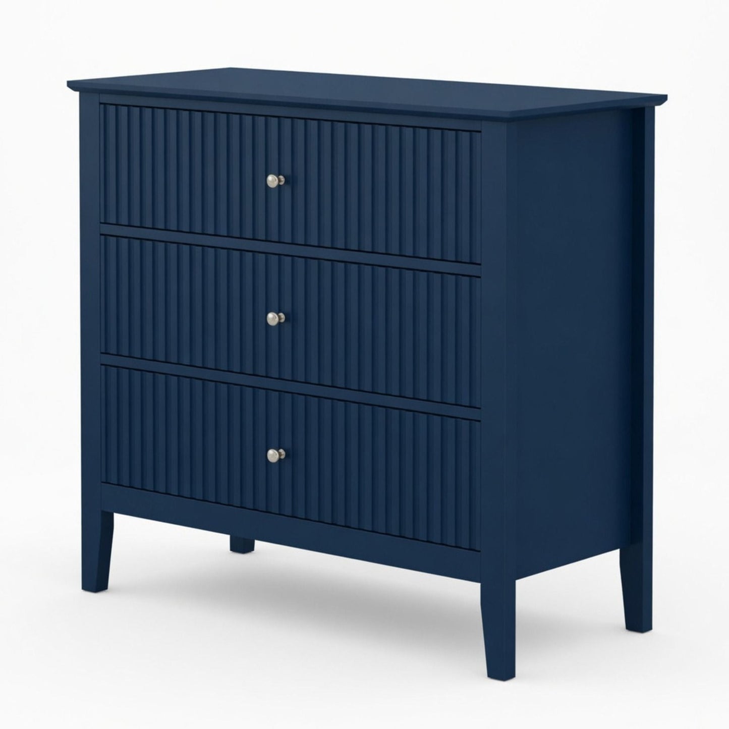 Fluted 3 Drawer Nightstand With Soft Close Slides
