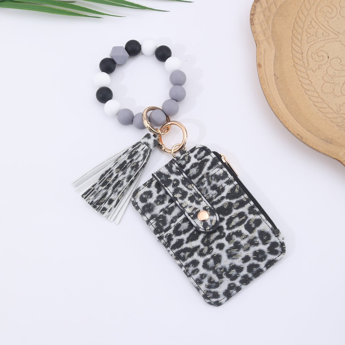 Silicone Bead Bracelet Weaving Pattern Card Holder Coin Purse