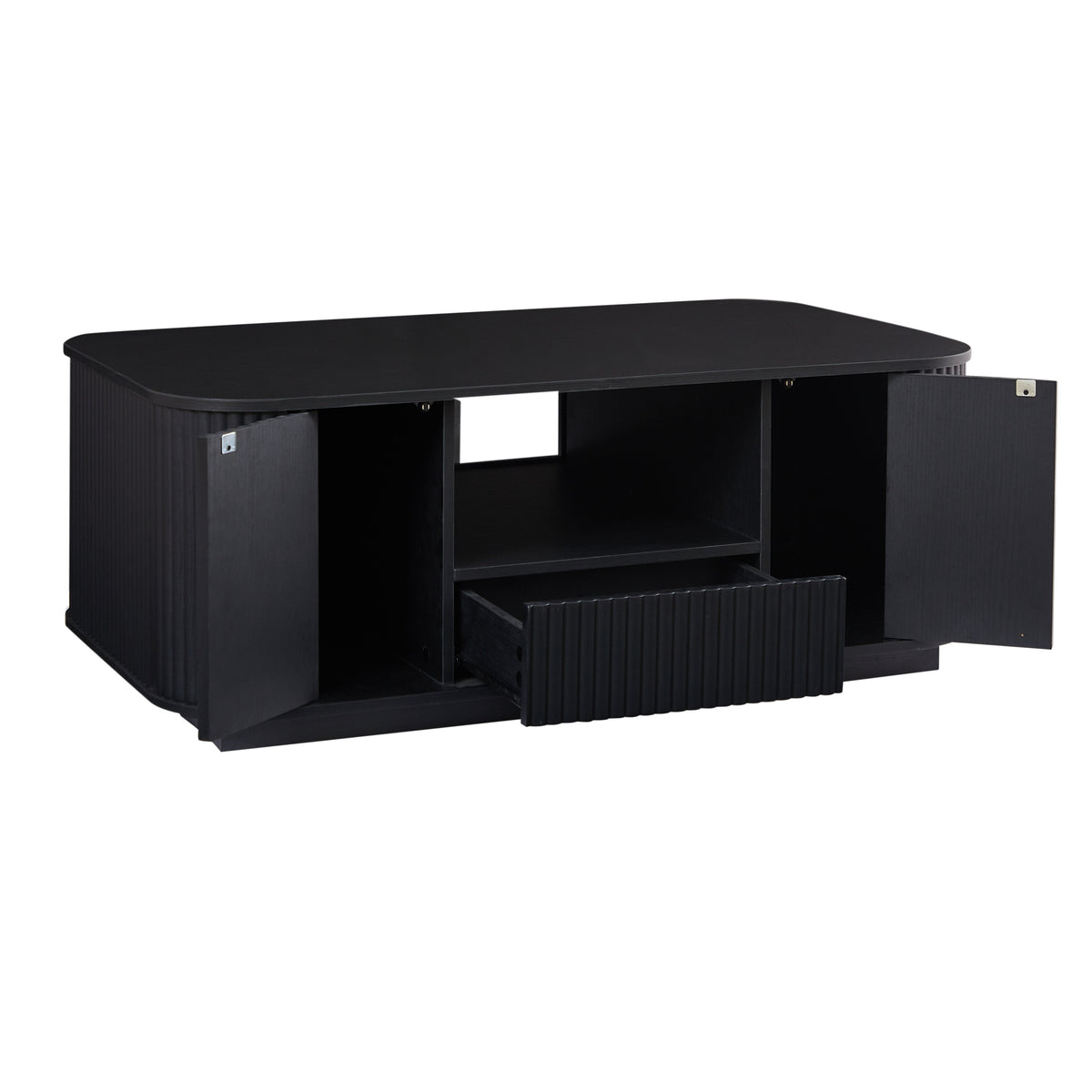 Modern Luxury Oval Coffee Table with Drawers and Storage Compartment