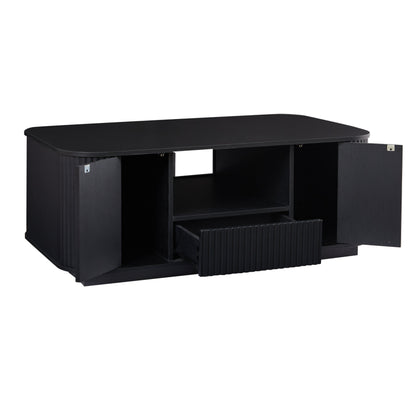 Modern Luxury Oval Coffee Table with Drawers and Storage Compartment