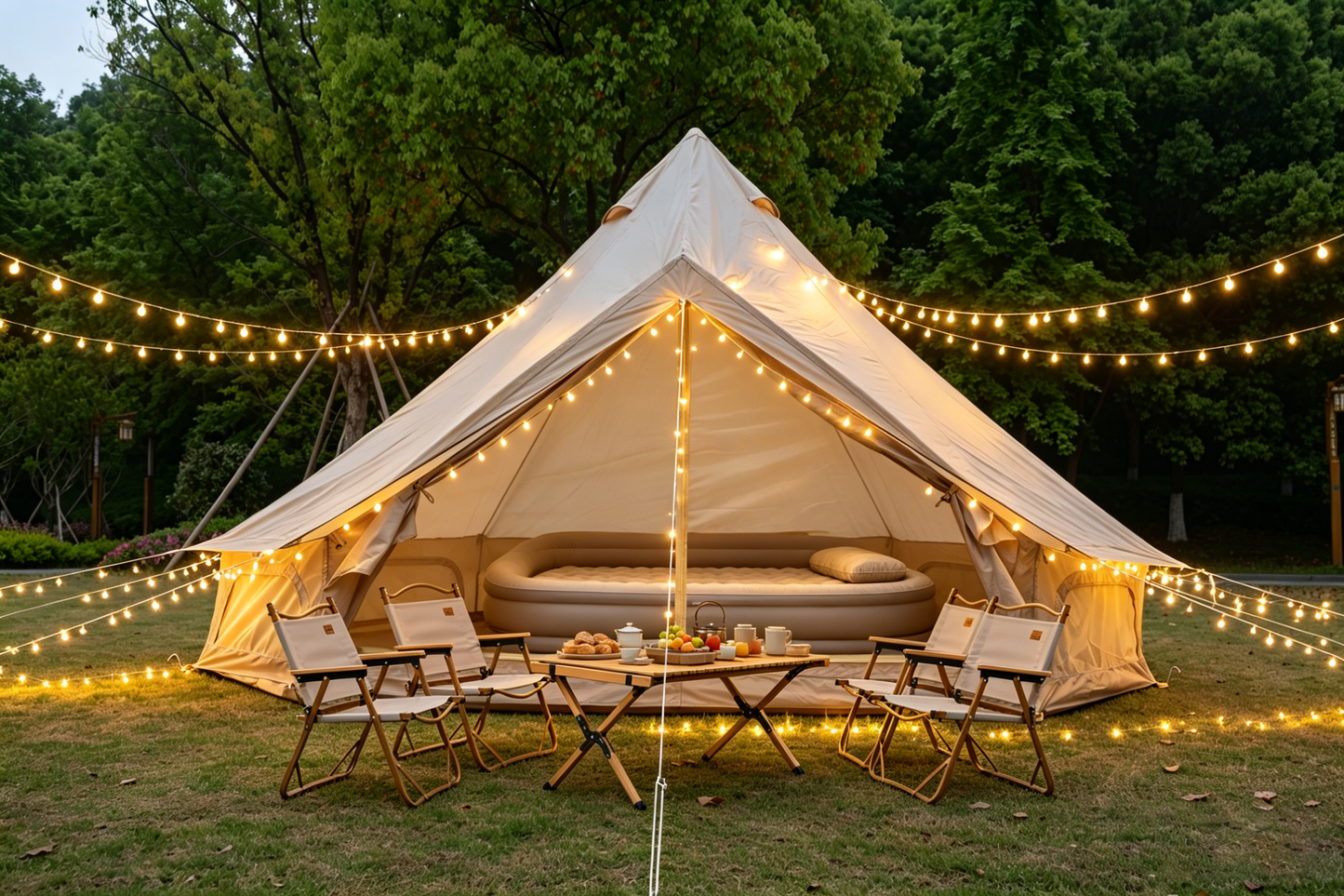Oxford Bell Tent for Family Camping - Spacious 13.1ft Yurt with Stove Jack