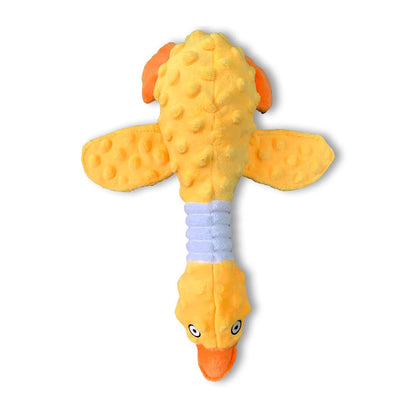 Squeaky Dog Toys For Aggressive Chewers, Durable Stuffed Animal Plush Dog Toy With Soft Fabric For Large, Medium & Small Dogs, Interactive Puppy Chew Toy For Teething, Crinkle Duck Dog Toy - Pink