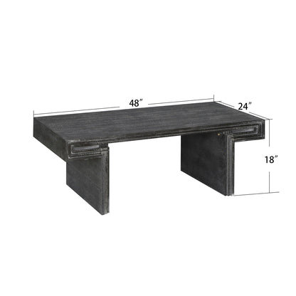 American Vintage Industrial Coffee Table, Double Tier Design