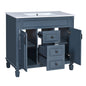 Bathroom Vanity With Top Sink, Mirror Cabinet, 2 Soft Closing Doors & 2 Drawers