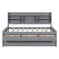 Captain Bed With Built In Bookshelves, 3 Storage Drawers, And Trundle