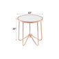Alivia Frosted Glass & Rose Gold Round Table