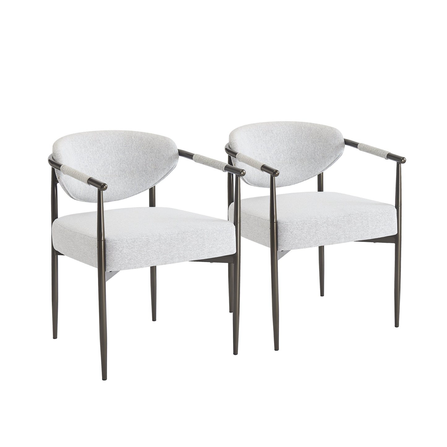 Modern Dining Chairs Set of 2 with Bronze Iron Frame