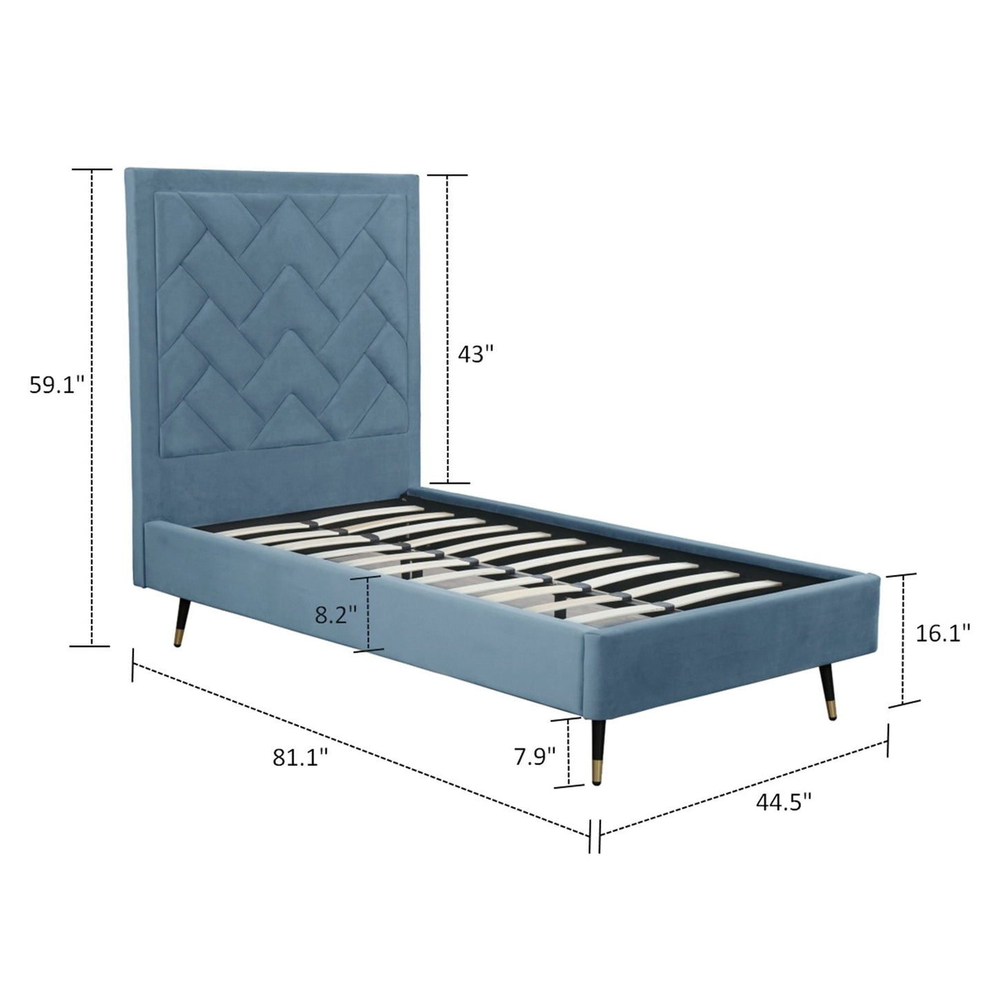 Crosby - Bed With Upholstered Headboard And Slats