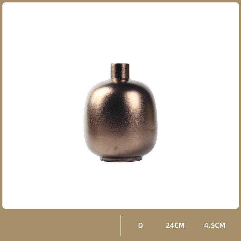 Modern And Simple Golden Ceramic Vase Ornaments Nordic Net Red Creative
