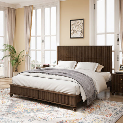 Platform Bed Frame With Tall Headboard