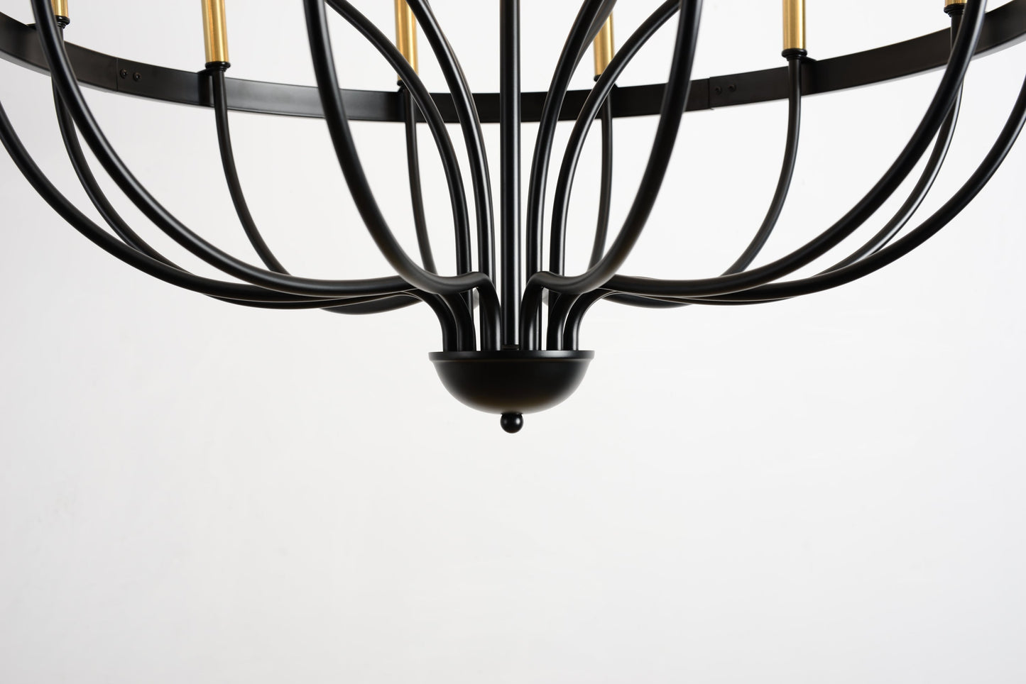 15-Light Industrial Iron Candle Chandelier Modern Farmhouse Pendant Light