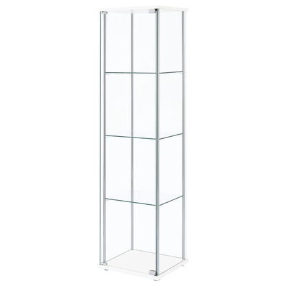 Bellatrix 3-shelf Clear Glass Curio Cabinet White