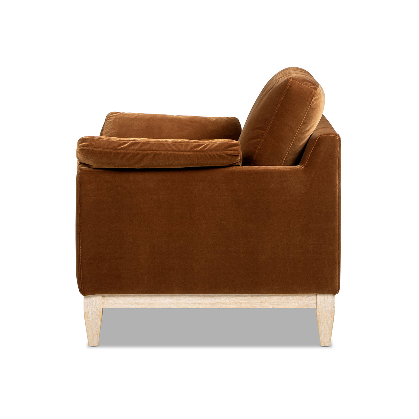 Pasadena 36" Wide Modern Farmhouse Accent Arm Chair, Burnt Orange Velvet