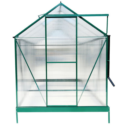 Polycarbonate house, Heavy Duty Outdoor Aluminum Walk-In House Kit With Rain Gutter, Vent And Door For Backyard Garden