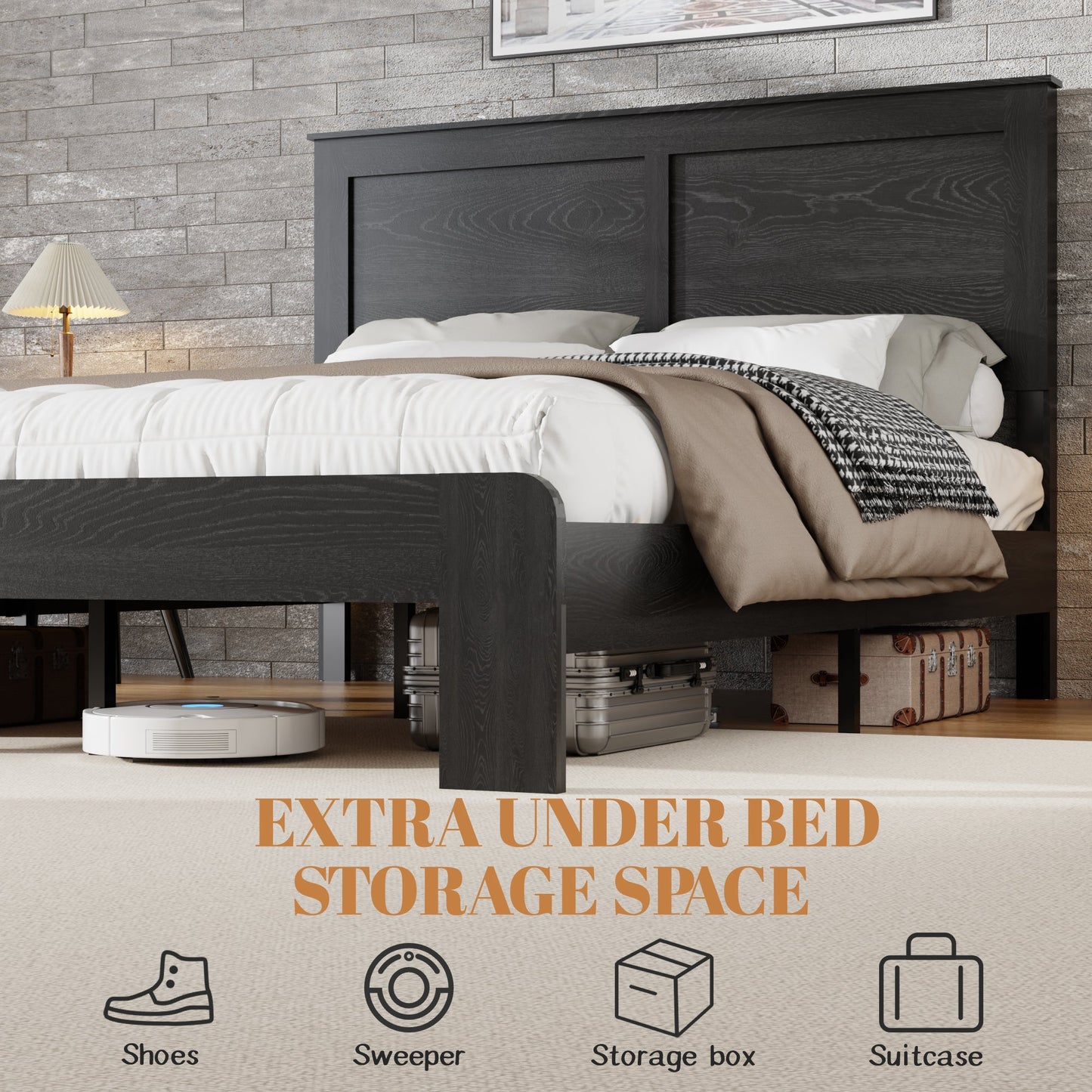 Full Size Wood Platform Bed Frame
