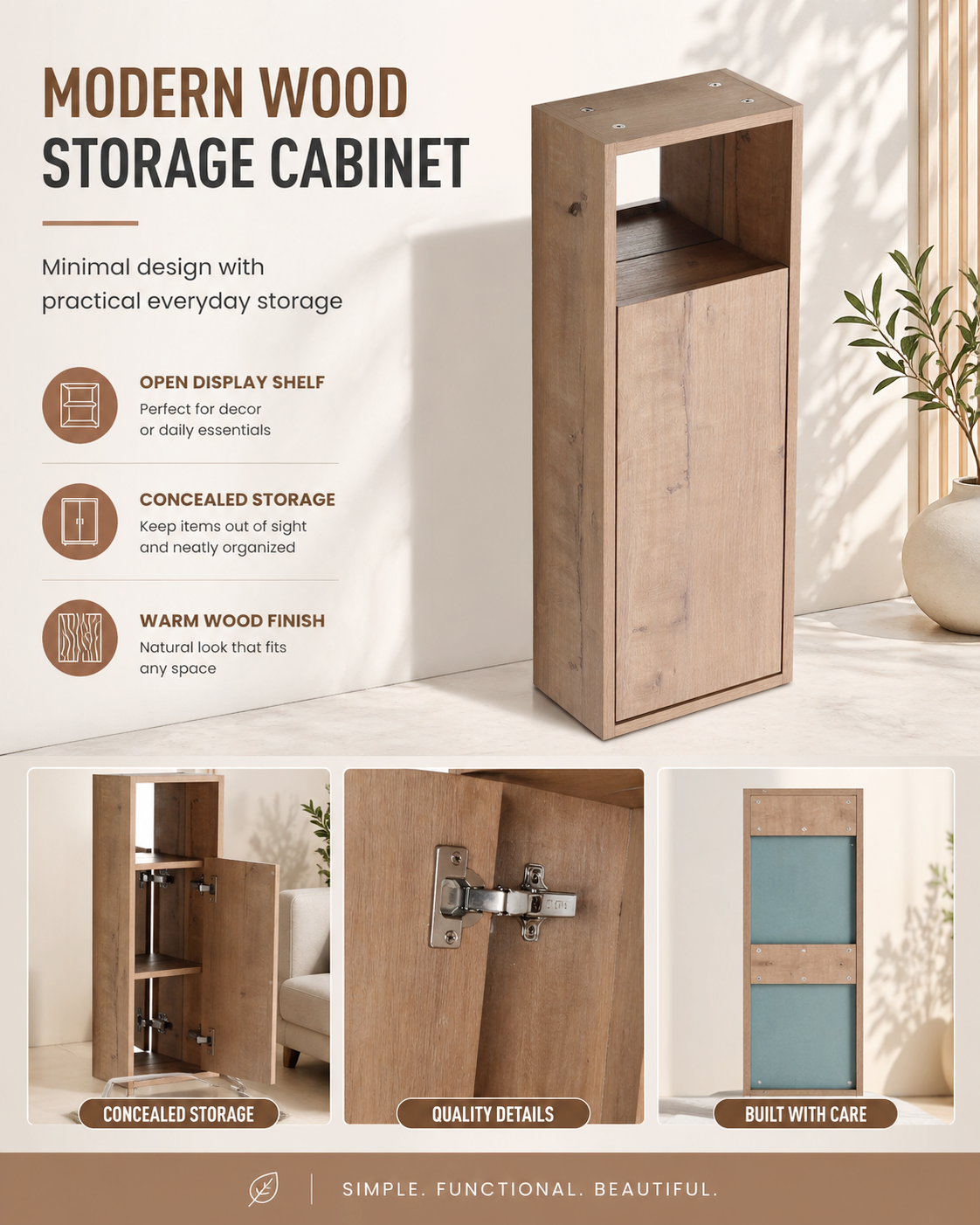 10'' Wall Mounted Bathroom Mirror Cabinet with Soft Close Door