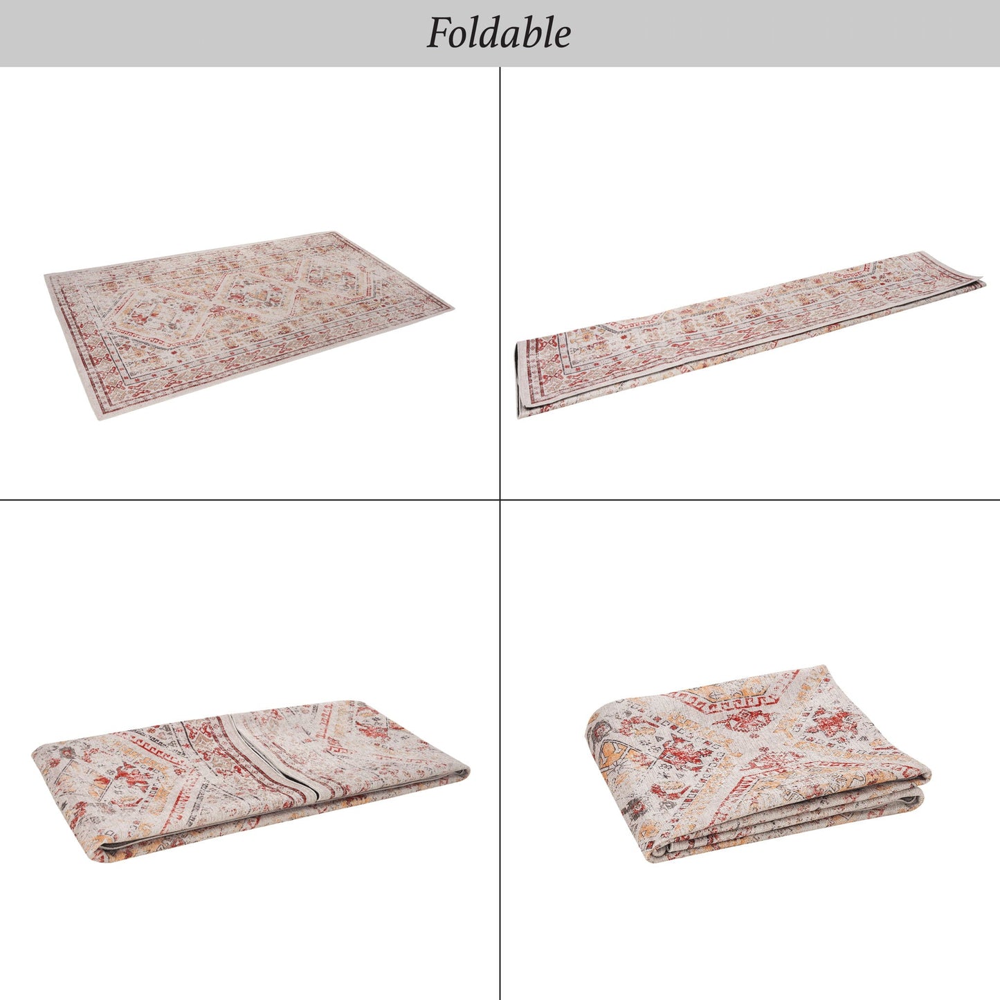 Maval - 6' X 9' Washable Area Rug - Beige