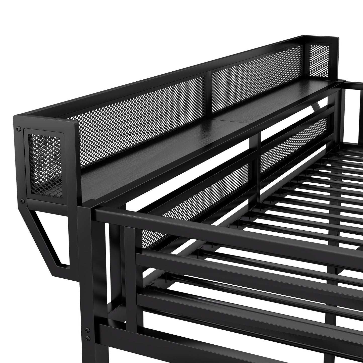 Loft Bed With Storage Shelves, Wardrobe