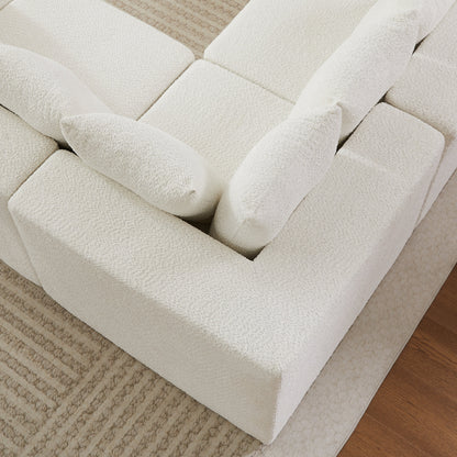 151.6-Inch Extra-Large L-Shaped Chenille Sectional Sofa