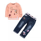 Children's Round Neck Top and Jeans Set
