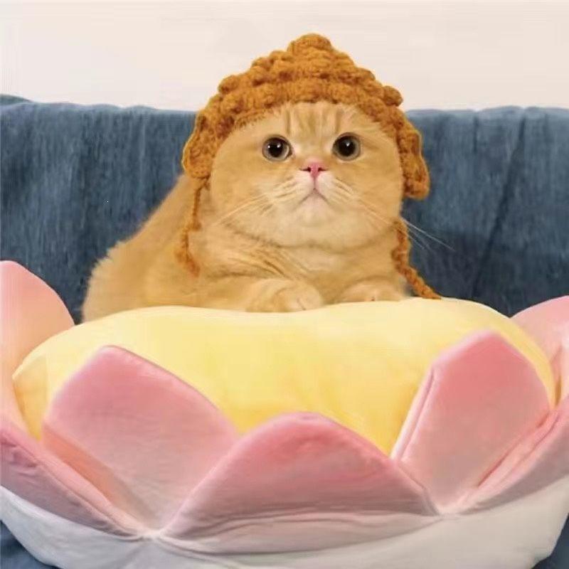 Pet Hat Dog And Pet Headwear Cute 3D Knitted Wool Bonnet Finished Cat Item