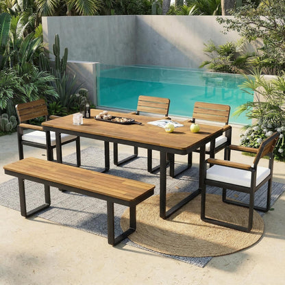 6-Piece Outdoor Dining Set with Acacia Wood