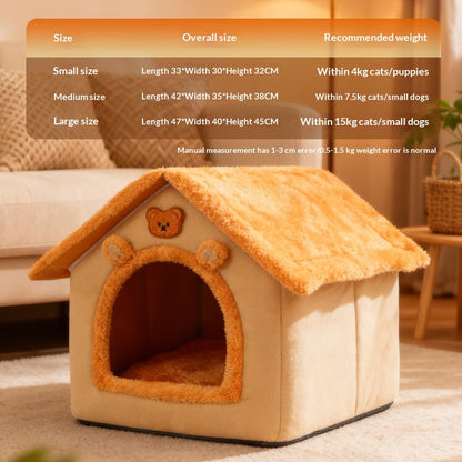Cat Bed, Winter Warm, Enclosed, All-season, Removable And Washable, Suitable For Cats And Dogs.