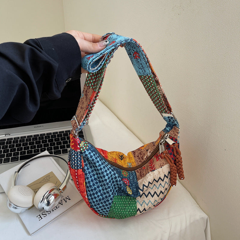 Textured Casual Personalized Fabric Bag Fashionable Single-shoulder Crossbody Bag