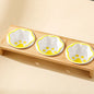 Pet Supplies Bamboo Frame Hand Colored Ceramic Protection For Cervical Vertebrae Eating Drinking Samll Cat And Dog Bowls