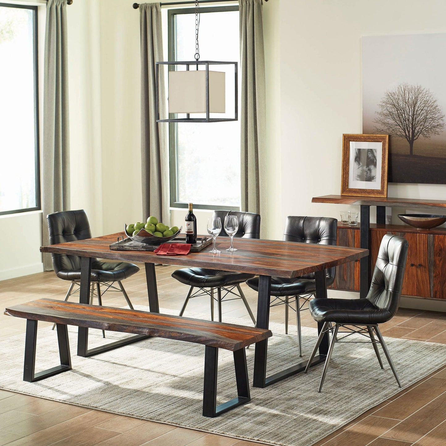 Wobegon - Rectangular Dining Bench - Gray