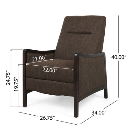 Drury - Contemporary Fabric Upholstered Pushback Recliner