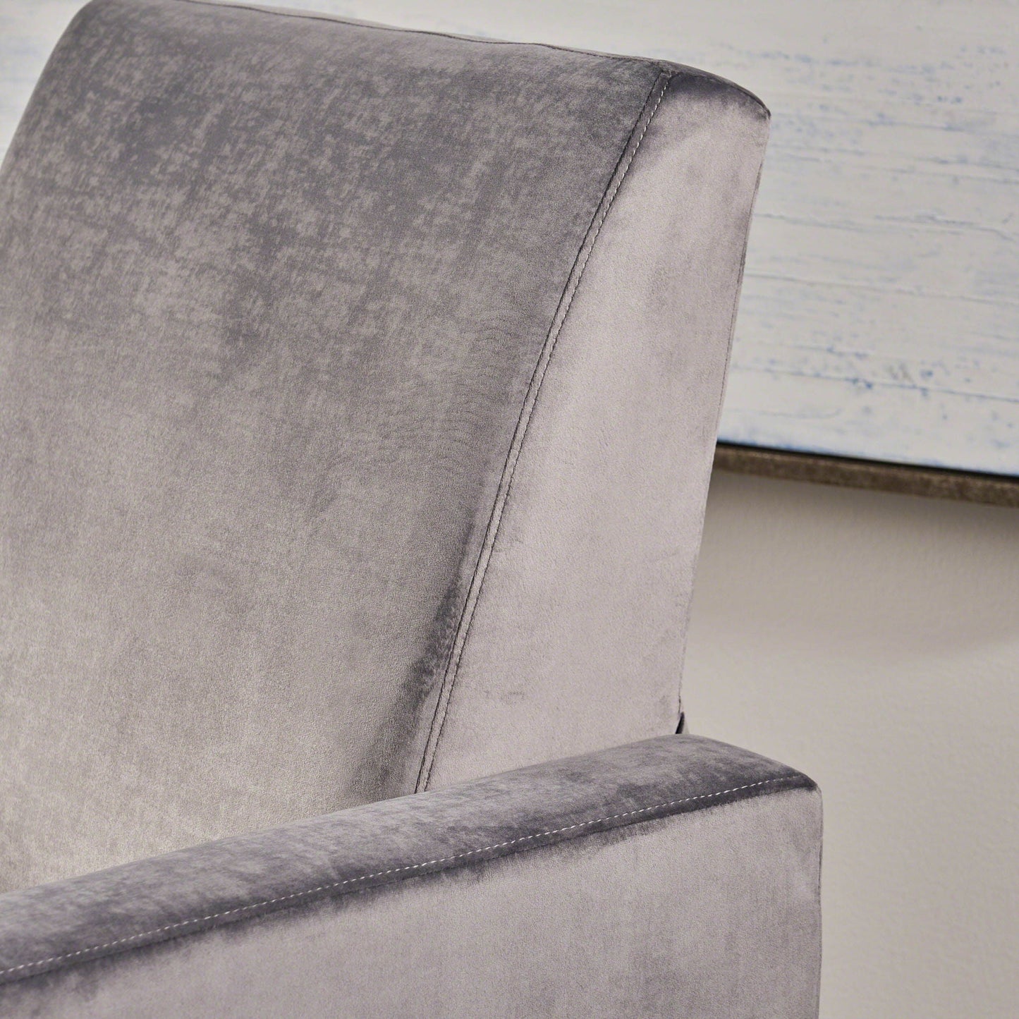 Bolt Upholstered Recliner Chair With Stainless Steel Base - Gray / Chrome