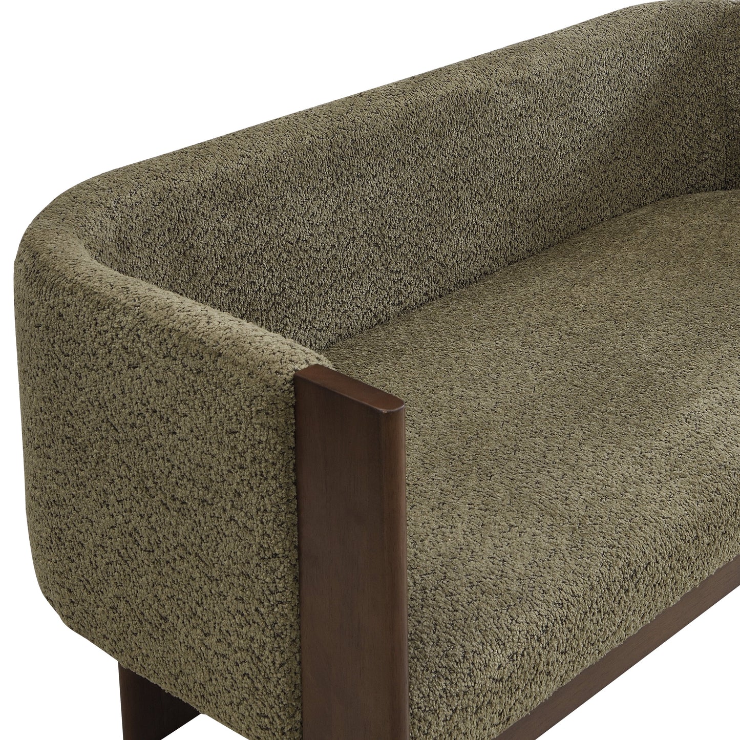 48.5" Upholstered Solid Loveseat (Walnut+Green)