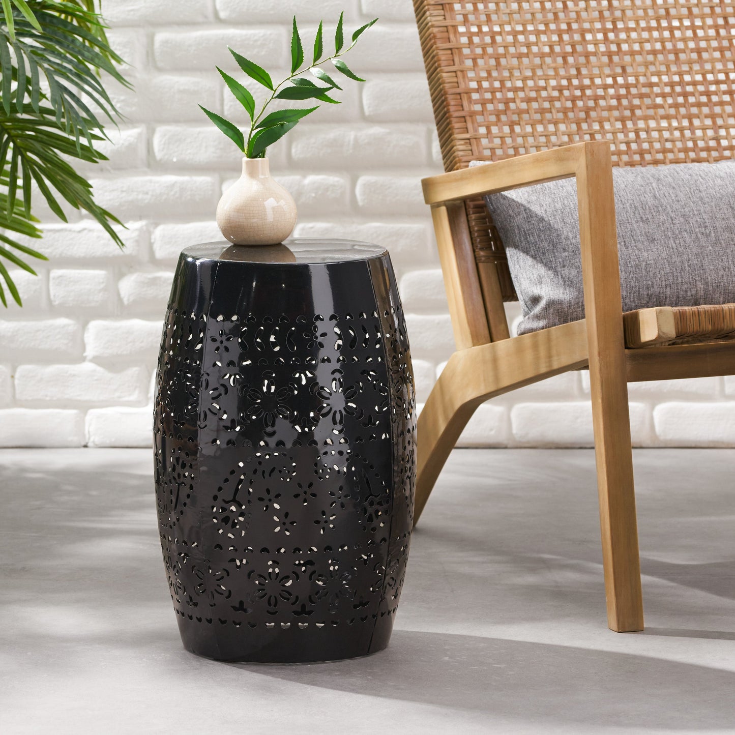 RUBY Side Table — Lace Cut Metal End Table for Outdoor & Indoor Use