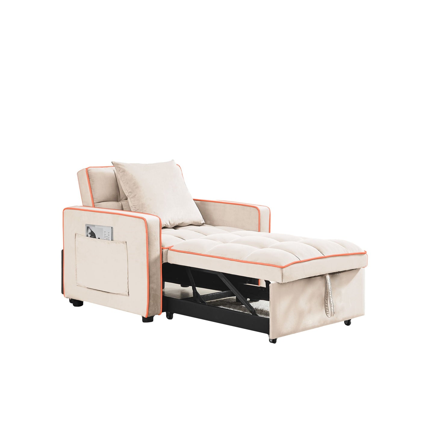 Modern 3 In 1 Sofa Bed Chair, Adjustable Recliner