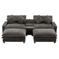 Modern Sectional Sofa With Removable Ottomans, USB Ports