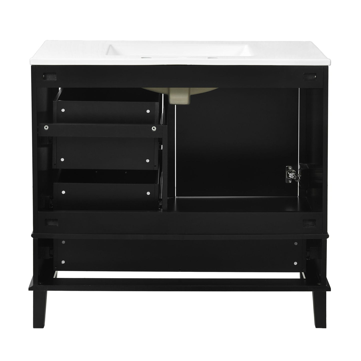 Bathroom Vanity, Modern Bathroom Cabinet With Sink Combo Set, Bathroom Storage Cabinet With A Soft Closing Door And 3 Drawers, Solid Wood Frame