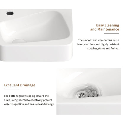 Wall Mounted Bathroom Sink With Faucet And Drain