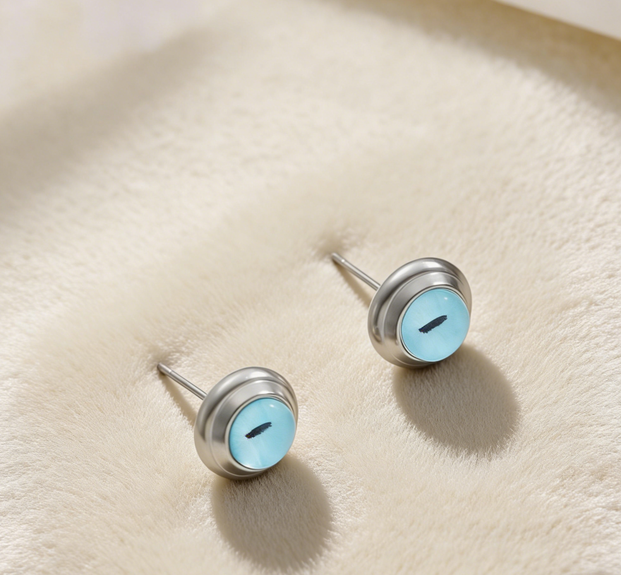 Evil Eye Stainless Steel Necklace & Earrings