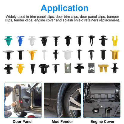 500Packs Bumper Fastener Rivets 30 Kinds Bumper Push Clips Fender Replacement Universally Fit for Honda Toyota Car Panel Skirt Shield Retainer