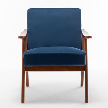 Mid Century Modern Accent Chair With Solid Wood Frame And Extra Thick Backrest