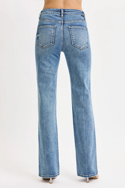 RISEN Full Size Tummy Control High Rise Straight Jeans Plus Size